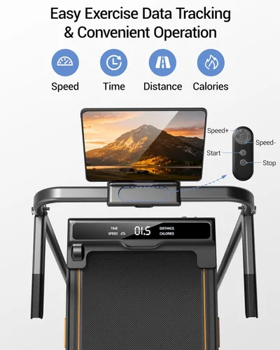 Miniatura 4 de 16% Incline Walking Pad Treadmills for Home Small, 4-in-1 Under Desk Treadmill with Handles, Foldable Treadmill with 2.5 HP Quiet Brushless, 330 LBS