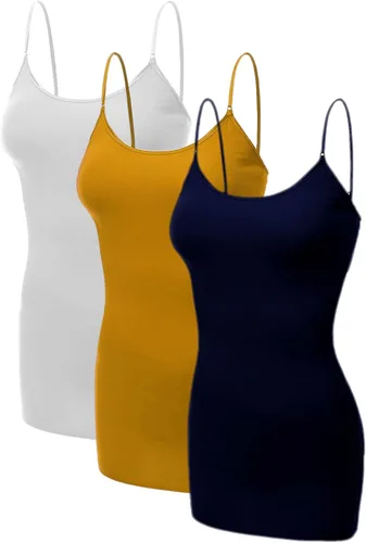 Miniatura 269 de Emmalise Camisola larga casual básica para mujer, con tirantes ajustables, top en capas