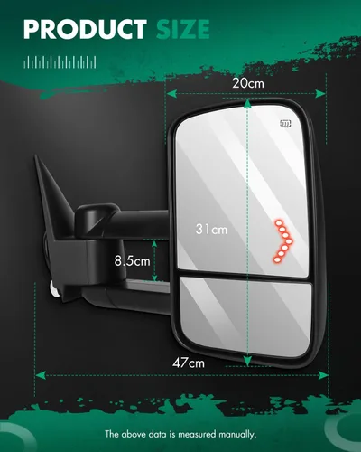 Miniatura 3 de SCITOO - Espejos de remolque para Chevy y GMC, compatibles con camionetas pickup 2003-2007, para Chevy y GMC, Silverado y Sierra, espejos laterales