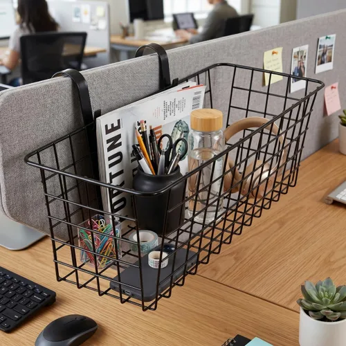 Miniatura 5 de Cesta colgante de metal para literas y dormitorios de collage, organizador de alambre de gabinete para almacenamiento, organizador grande multiusos