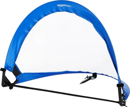 Miniatura 2 de Amazon Basics Juego de portería de fútbol portátil desplegable para niños, equipo de entrenamiento, juegos deportivos al aire libre, fútbol