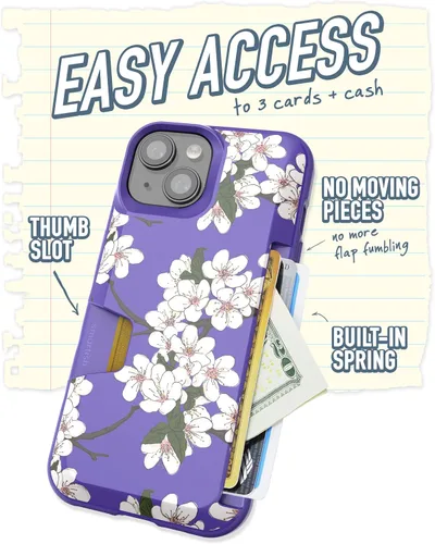Miniatura 2 de Smartish® Funda tipo cartera para iPhone 15 – Wallet Slayer Vol. 1 [delgada + protectora] Tarjetero de crédito – Funda oculta para tarjeta