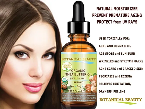 Miniatura 2 de Botanical Beauty Aceite orgánico de manteca de karité 100% puro aceite portador prensado en frío natural sin diluir. 1 Fl.oz.- 1.0 fl oz para cara