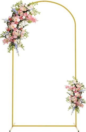 Miniatura 7 de Asee'm Soporte de Arco de 1.83 m de Metal para Telón de Fondo Dorado para Arco de Boda, Ceremonia de Fiesta, Cumpleaños, Boda, Baby Shower, Jardín