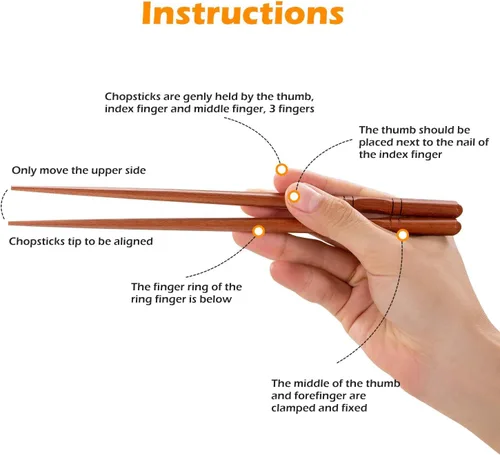 Miniatura 4 de MFJUNS 5 pares de palillos japoneses, reutilizables, antideslizantes, madera natural, marrón, 8.8 pulgadas/8.9 in, fáciles de usar, adecuados