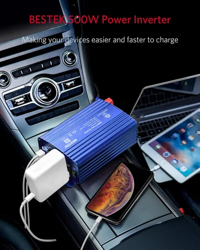 Miniatura 7 de Inversor de corriente DC 12 V a 110 V AC convertidor (azul)