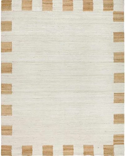 Miniatura 3 de Hauteloom Aphrodite JModern - Alfombra tejida a mano de yute de fibra natural, alfombra geométrica contemporánea a cuadros para sala de estar, Crema