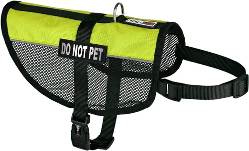 Miniatura 18 de DogLine 13"-16" maxaire Malla Chaleco para perros y 2 NO extraíbles Pet Parches, Negro