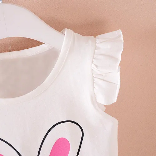 Miniatura 3 de MH-Lucky Conjunto de ropa para bebé niña de 2 piezas con camiseta + pantalones cortos