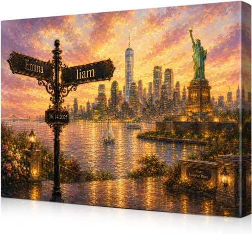 Miniatura 93 de IPIC - Personalized Framed Canvas with Custom Street Sign in Boston Personalized Street Signs with Names, Custom Canvas Print, Boston Sunset