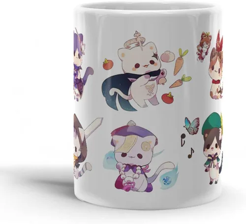 Miniatura 2 de Tazas de café Genshin Tea Estético Cumpleaños Impacto Tazas Kitty Colección Viaje Cerámica 11 Oz O 15 Oz Taza de Café Regalos para Amigo, Familia