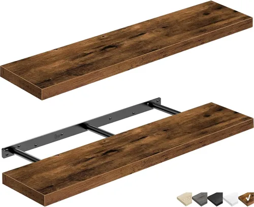 Miniatura 18 de QEEIG Estantes flotantes para pared de 23.6 pulgadas de largo, estante montado en la pared, baño, cocina, sala de estar, dormitorio, granja, A.