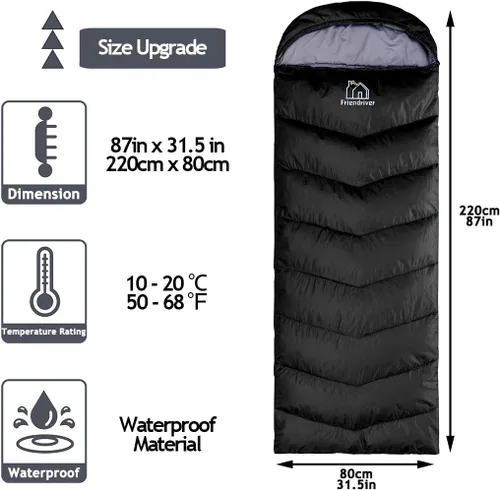 Miniatura 2 de Versión mejorada de tamaño XL del saco de dormir para acampar 4 estaciones, cálido y fresco, peso más ligero, adultos y niños pueden utilizar bolsa