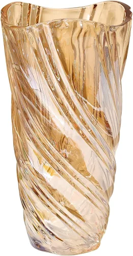 Miniatura 8 de Jarrón de cristal, elegante centro de mesa decorativo en espiral para el hogar, oficina, boda, elegante florero de vidrio soplado