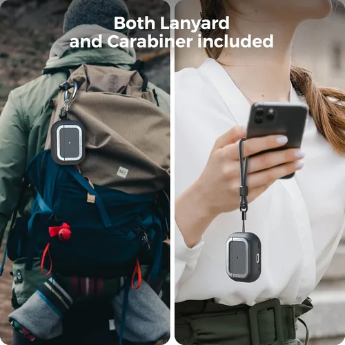 Miniatura 6 de TRONWIN Funda protectora de TPU Airpods Pro 2 con correa de mano y mosquetón para Airpods Pro 2 [LED frontal visible]