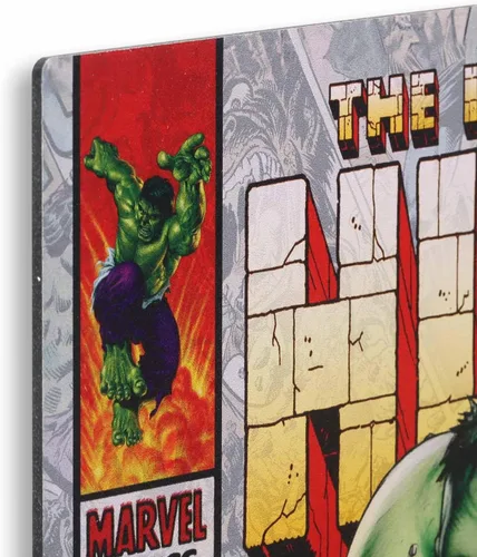 Miniatura 4 de Open Road Brands Marvel The Incredible Hulk - Cartel de metal con cubierta de cómic – La increíble decoración de pared de Hulk para cueva de hombre