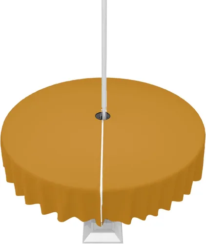 Miniatura 95 de QueenKer Mantel de exterior verde oliva con agujero para sombrilla y cremallera, mantel de color sólido para mesas cuadradas, colección de mesa