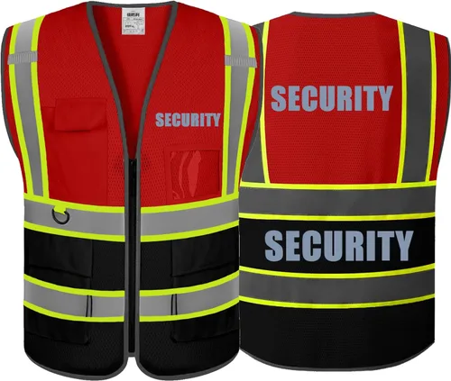 Miniatura 28 de BeautyWill Chalecos de seguridad de alta visibilidad clase 2 con certificación ANSI Chaleco de trabajo de seguridad con cremallera frontal