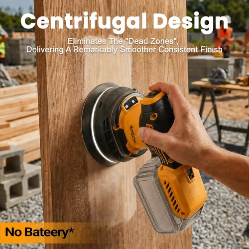 Miniatura 2 de Lijadora orbital aleatoria inalámbrica sin escobillas compatible con batería Dewalt de 20 V, lijadora orbital eléctrica de palma con colector