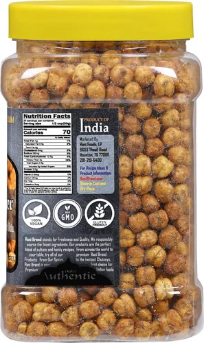 Miniatura 3 de Rani Chana asada (garbanzos) Sabor pimienta negra 14oz (400g) Tarro PET ~ Todo natural Vegano Sin conservantes Apto para gluten Kosher