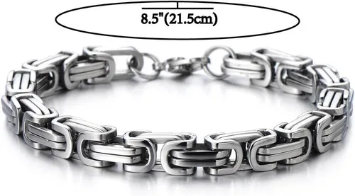 Miniatura 2 de COOLSTEELANDBEYOND Mens Women New Stainless Steel Braided Link Bracelet Polished
