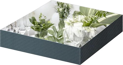 Miniatura 8 de Mymonfif Centros de mesa de espejo de 12 pulgadas, juego de 12 espejos redondos para centros de mesa, placas de espejo de vidrio de 0.079 pulgadas
