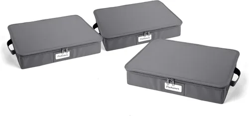 Miniatura 52 de Covermates Keepsakes - Juego de cajas de almacenamiento con cierre de cremallera, paquete de 3 cubos organizadores de poliéster resistente, diseño