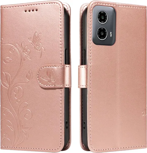 Miniatura 61 de Funda para Motorola Moto E22/E22i, piel sintética, con tarjetero y correa para la muñeca, a prueba de golpes, funda magnética para Motorola Moto Rojo