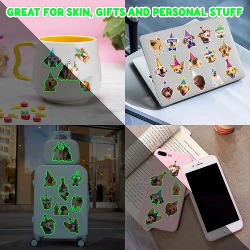 Miniatura 6 de 96 calcomanías de tatuajes temporales para fiestas de perros para niños, precortadas, impermeables y seguras para la piel, suministros de primer