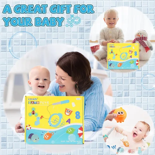 Miniatura 7 de LZZAPJ Juguetes de baño para bebés de 1 a 3 años, juguete de bañera para niños con 36 letras y números de espuma para el baño, juegos de pesca