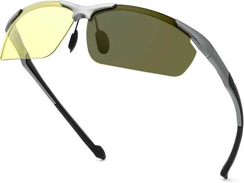 Miniatura 15 de Gafas de sol polarizadas fotocrómicas para hombre Al-Mg marco de metal gafas de conducción deportivas protección UV400 gafas antirreflejos A103-negro