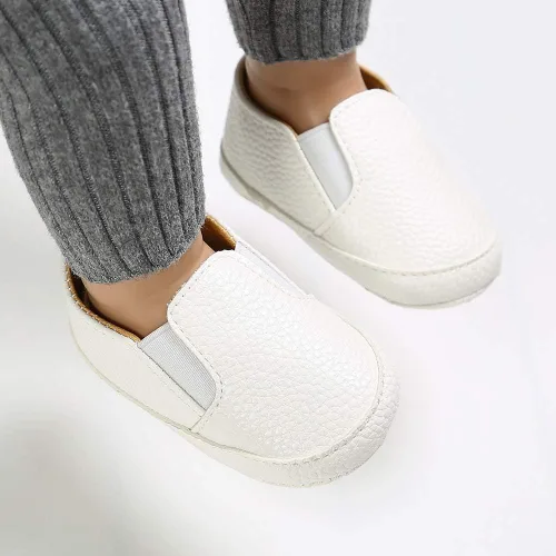 Miniatura 3 de Meckior - Zapatos para recién nacidos, tipo mocasines de lona con suela suave para recién nacidos, bebés, niños y niñas que estén dando sus primeros