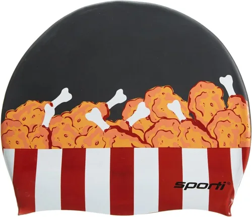 Miniatura 11 de Sporti Gorra de natación de silicona con diseño gráfico con altura de 7.6 pulgadas, apertura de 7.5 pulgadas, gorra de natación antideslizante