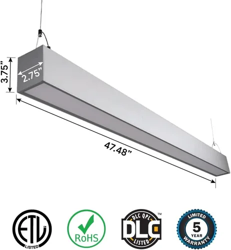 Miniatura 4 de Euri Lighting EUD4-50W103sw-S, Linkable 4FT DUAL CCT Lineal Up/Down Light, 50W, 6500lm, 3000K/4000K/5000K, 120-277V, Clasificación de humedad, 0-10V