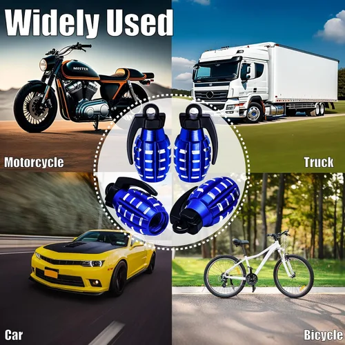 Miniatura 7 de 4 tapas de vástago de válvula de neumático, cubiertas universales de aleación de aluminio para automóviles, camiones, SUV, motocicletas, bicicletas