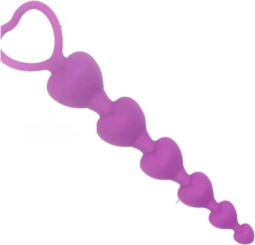 Miniatura 3 de Perlas de corazón Enchufe anal suave Juguetes de ano Bolas grandes de silicona estimulantes del punto G Tapones para los glúteos Sexo para adultos