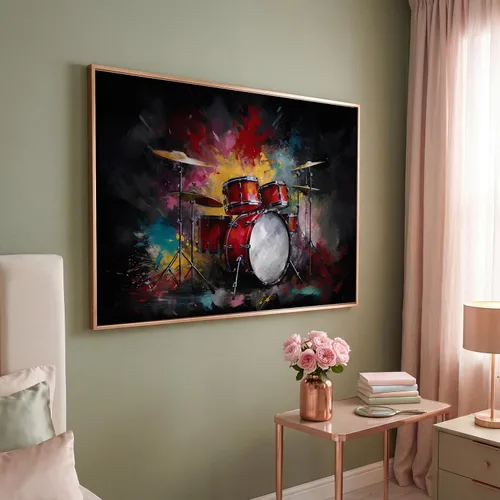 Miniatura 19 de LuxeWood Arte de Pared Musical en Lienzo - Impresiones Temáticas Musicales Medianas y Grandes para Sala de Estar, Oficina, Estudio, Airbnb