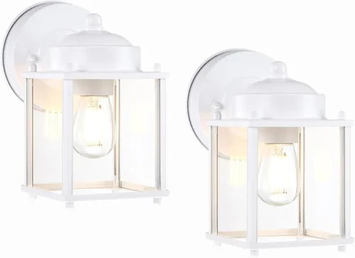 LIT-PaTH Farol de pared para exteriores, lámpara de pared impermeable para exteriores, accesorio de iluminación con enchufe E26, luces exteriores