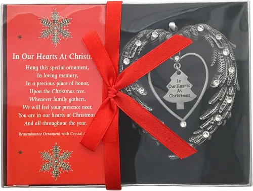 Miniatura 4 de Adorno recuerdo adorno "In Our Hearts At Christmas", alas de ángeles, pedrería