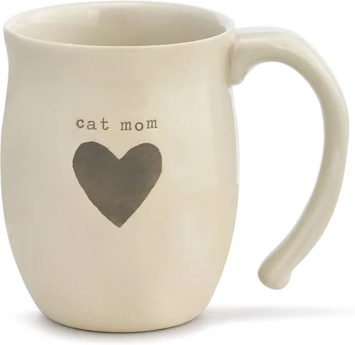 Miniatura 8 de DEMDACO Taza de café de cerámica de gres Mom Heart Cream inspiracional de 16 onzas