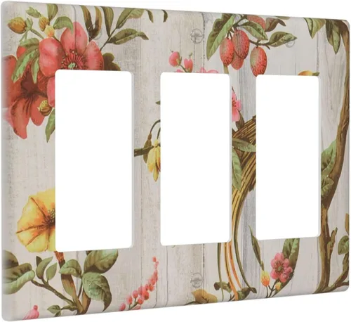 Miniatura 119 de Cubierta de Interruptor de Luz de 1 Gang con Escena de Flores de Grecia Mediterránea, Dispositivo Individual Basculante/GFCI, Placa Decorativa