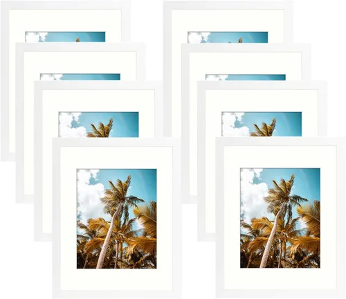 Miniatura 82 de Frametory, Marco de fotos de 11 x 14 pulgadas con paspartú para fotos de 8 x 10 pulgadas, moldeado ancho de vidrio de alta definición, accesorios