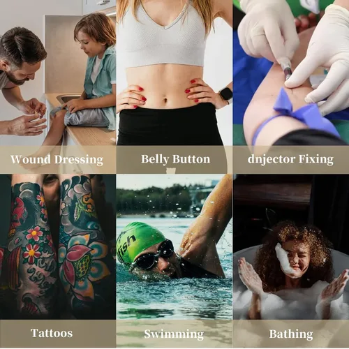 Miniatura 6 de Vendaje de cuidado posterior del tatuaje, 6 pulgadas x 12 yardas de curación de parche de tatuaje, película protectora transparente de segunda piel