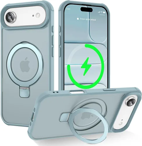 Miniatura 109 de CHAOFEnG Funda magnética compatible con iPhone 11 con soporte, prueba de caídas de grado militar, compatible con imán, anillo translúcido, parte