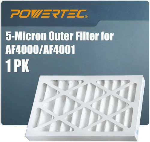 Miniatura 14 de POWERTEC Filtro de Aire Exterior de 5 Micrones para WEN 3410, POWERTEC AF4000/AF4001, Sistema de Filtración de Aire Shop Fox W1830, Repuesto