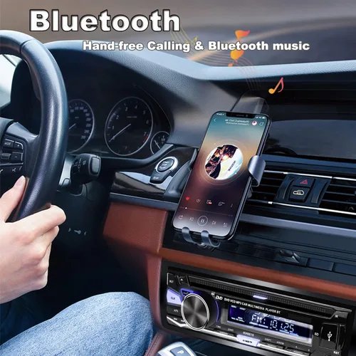 Miniatura 3 de Estéreo de coche de un solo DIN con reproductor de CD/DVD Bluetooth Radio FM/AM/RDS Receptor de audio USB SD AUX