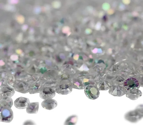 Miniatura 7 de Allstarco 200 piezas de 0.472 in de cristal acrílico diamante confeti AB revestimiento para mesa dispersión decoración boda jarrón rellenos Clear Ab