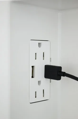 Miniatura 2 de DATA COMM Electronics 45-0231-WH - Caja de salida de medios empotrable USB, gestión de cables en la pared, receptáculo dúplex, puertos USB dobles