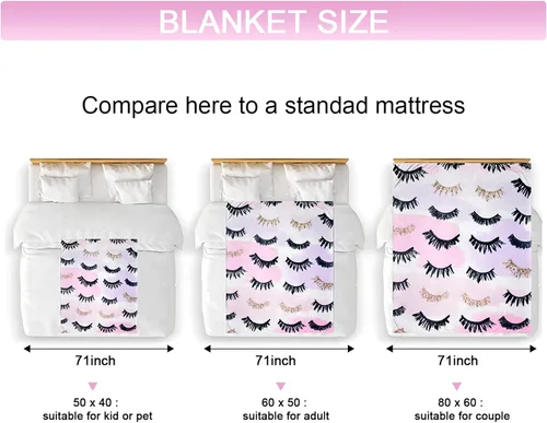 Miniatura 6 de Manta de pestañas para cama de pestañas, regalo de San Valentín, manta femenina para sofá, cama, decoración de habitación de pestañas, manta