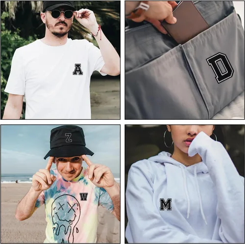 Miniatura 6 de 5 parches de letras para planchar y coser, bordado de 3.14 pulgadas, parches decorativos del alfabeto para planchar en ropa, chaquetas, jeans